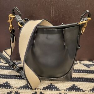 Zara Black and Cream Mini Bag with Gold Hardware